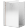 Mexen Kioto L Walk-in Shower Wall 90 x 200 cm, White Ombre 8 mm, Rose Gold - 800-090-103-60-86