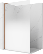 Mexen Kioto L Walk-in shower screen 70 x 200 cm, white ombre 8 mm, brushed copper - 800-070-103-65-86