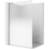Mexen Kioto L Walk-in Shower Wall 80 x 200 cm, White Ombre 8 mm, Brushed Copper - 800-080-103-65-86