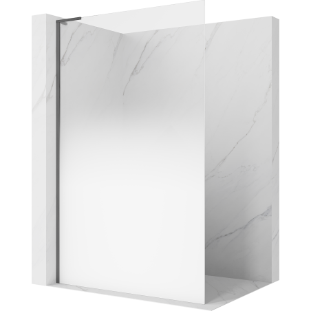 Mexen Kioto L Walk-in Shower Wall 70 x 200 cm, White Ombre 8 mm, Brushed Gun Gray - 800-070-103-66-86
