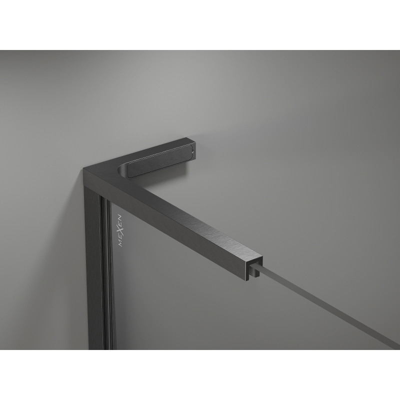 Mexen Kioto L Walk-in Shower Wall 70 x 200 cm, White Ombre 8 mm, Brushed Gun Gray - 800-070-103-66-86