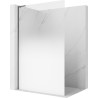 Mexen Kioto L Walk-in shower wall 80 x 200 cm, white ombre 8 mm, brushed gun gray - 800-080-103-66-86