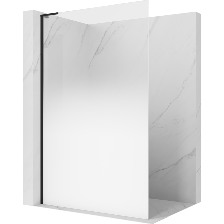 Mexen Kioto L shower wall Walk-in 90 x 200 cm, white ombre 8 mm, black - 800-090-103-70-86
