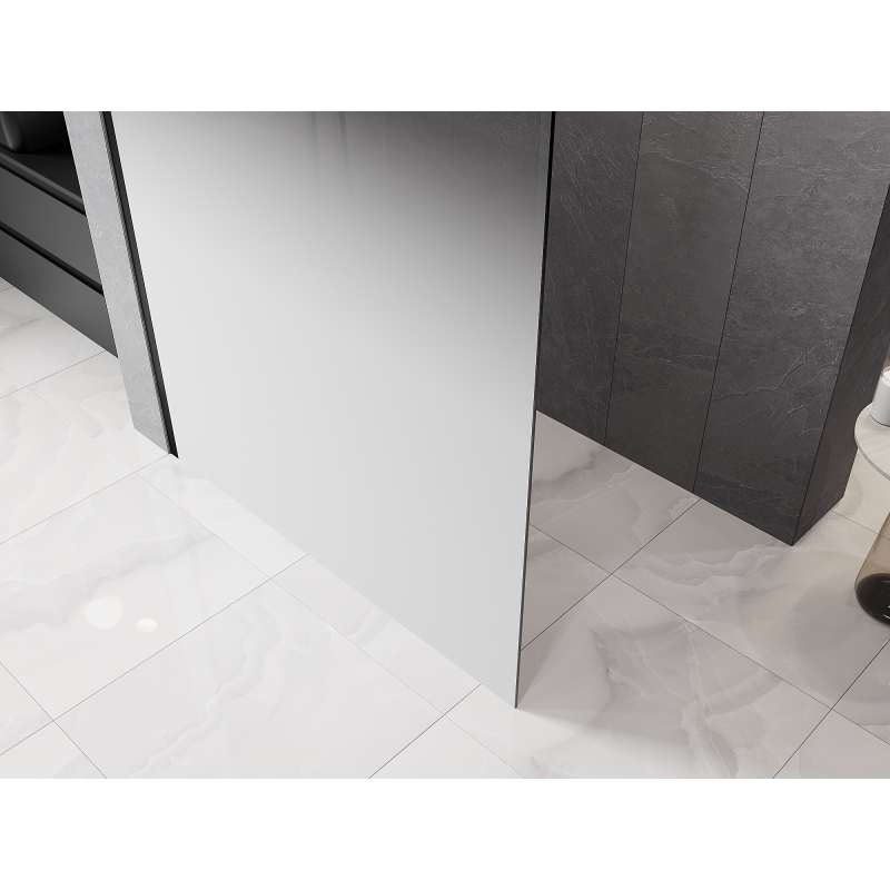 Mexen Kioto L Walk-in Shower Wall 120 x 200 cm, White Ombre 8 mm, Black - 800-120-103-70-86