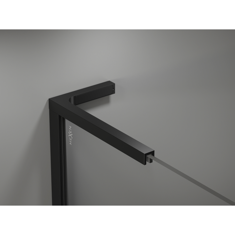 Mexen Kioto L Walk-in Shower Wall 120 x 200 cm, White Ombre 8 mm, Black - 800-120-103-70-86
