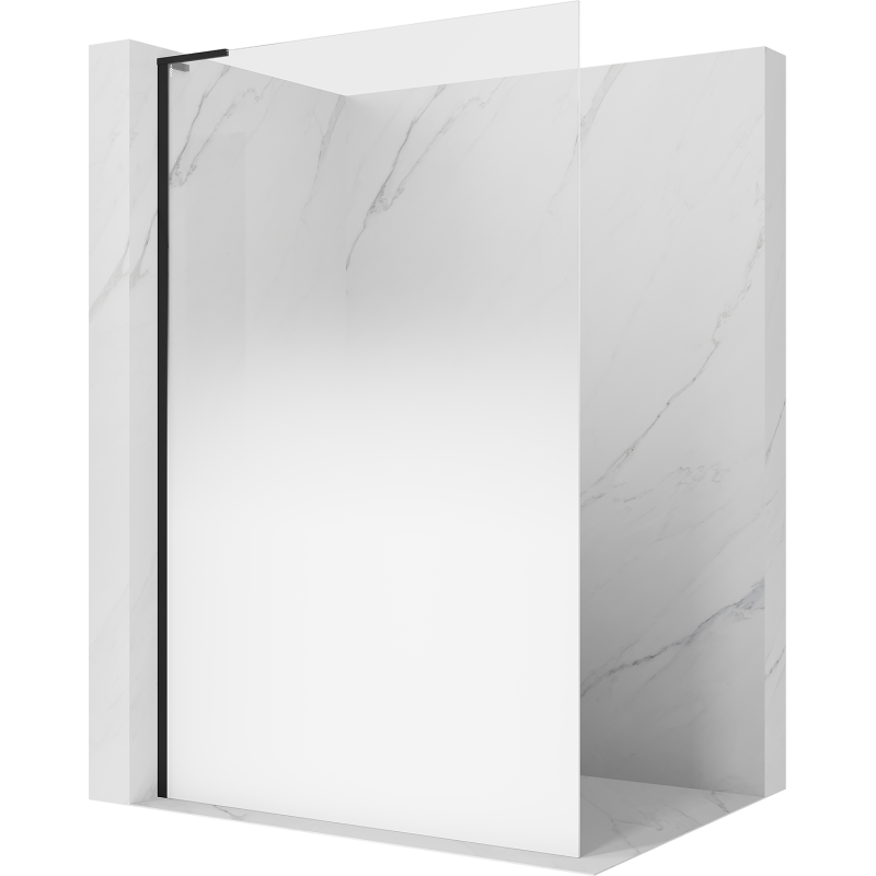 Mexen Kioto L Walk-in Shower Wall 120 x 200 cm, White Ombre 8 mm, Black - 800-120-103-70-86