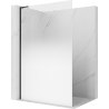 Mexen Kioto L Walk-in Shower Wall 120 x 200 cm, White Ombre 8 mm, Black - 800-120-103-70-86