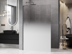 Mexen Kioto L Walk-in shower screen 90 x 200 cm, white ombre 8 mm, gun metal - 800-090-103-95-86