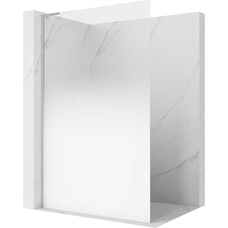 Mexen Kioto L Walk-in Shower Wall 80 x 200 cm, White Ombre 8 mm, Brushed Nickel - 800-080-103-97-86