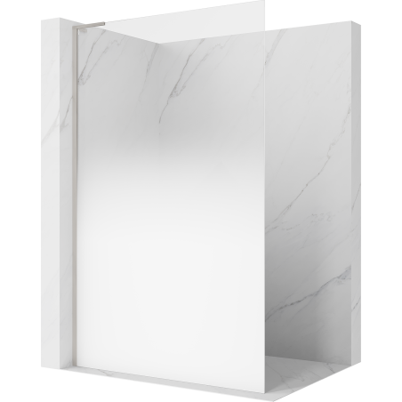 Mexen Kioto L Walk-in Shower Wall 80 x 200 cm, White Ombre 8 mm, Brushed Nickel - 800-080-103-97-86