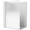 Mexen Kioto L Walk-in Shower Wall 80 x 200 cm, White Ombre 8 mm, Brushed Nickel - 800-080-103-97-86