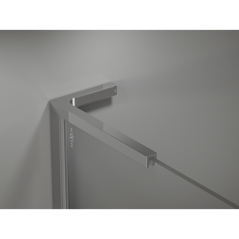 Mexen Kioto L Walk-in Shower Screen 90 x 200 cm, Black Ombre 8 mm, Chrome - 800-090-103-01-76
