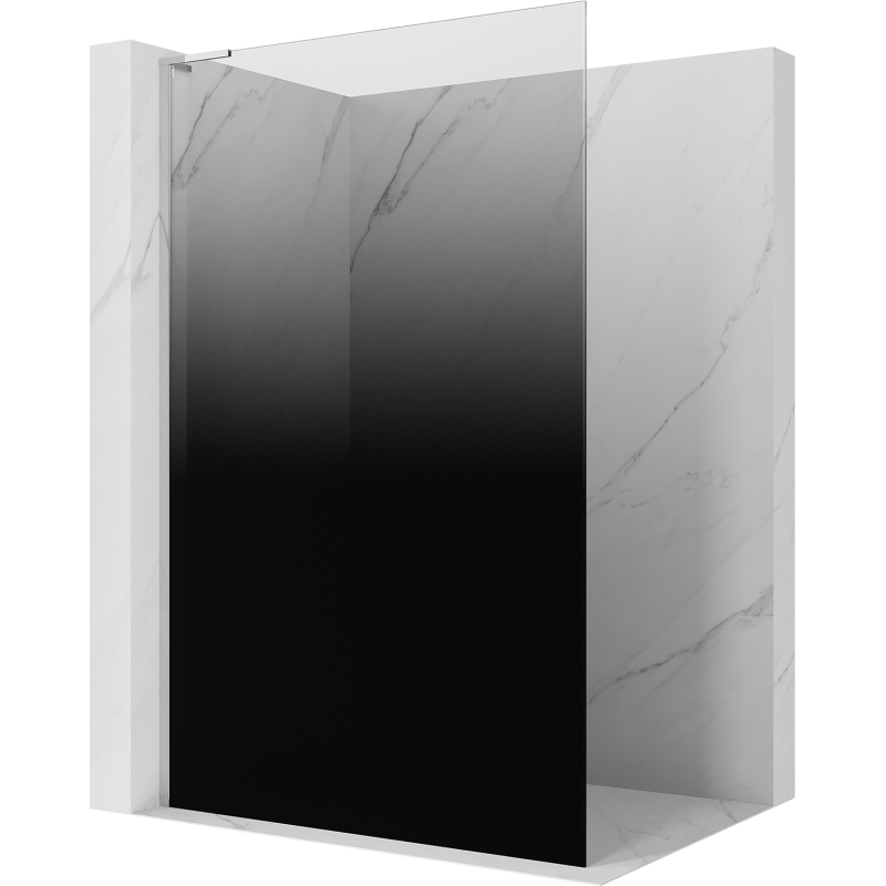 Mexen Kioto L Walk-in Shower Screen 90 x 200 cm, Black Ombre 8 mm, Chrome - 800-090-103-01-76