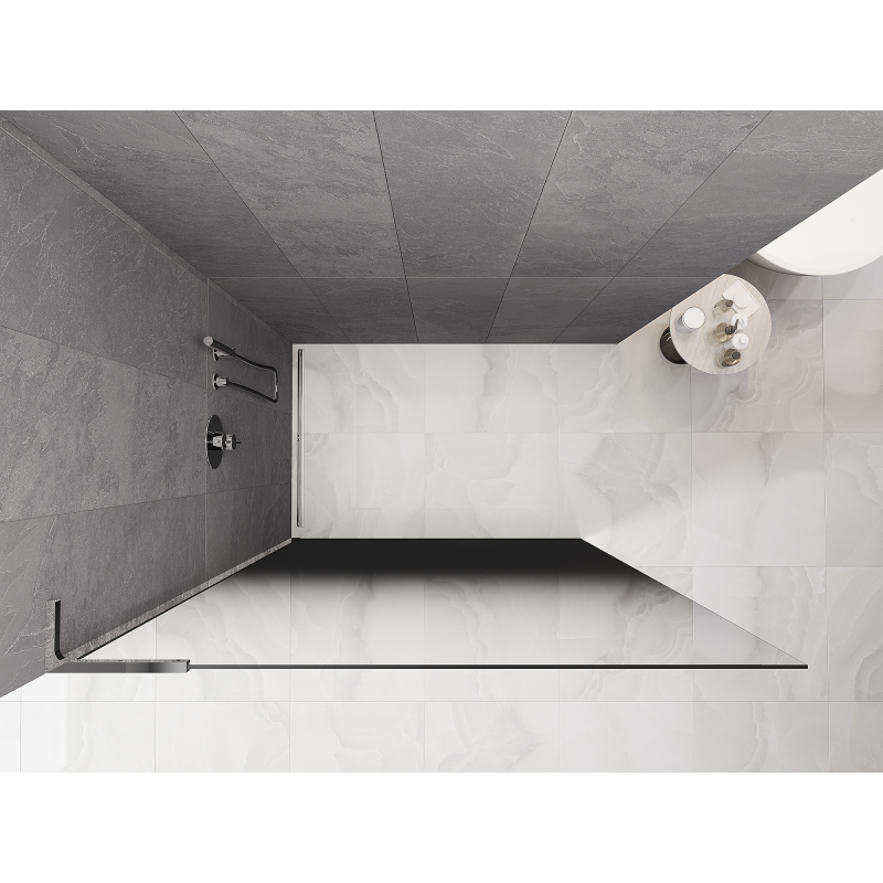 Mexen Kioto L Walk-in Shower Wall 120 x 200 cm, Black Ombre 8 mm, Chrome - 800-120-103-01-76