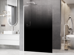 Mexen Kioto L Walk-in Shower Wall 70 x 200 cm, Black Ombre 8 mm, White - 800-070-103-20-76
