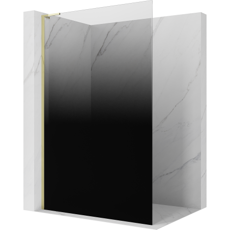 Mexen Kioto L Walk-in Shower Wall 120 x 200 cm, Black Ombre 8 mm, Gold - 800-120-103-50-76