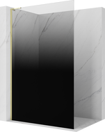 Mexen Kioto L Walk-in Shower Wall 120 x 200 cm, Black Ombre 8 mm, Gold - 800-120-103-50-76