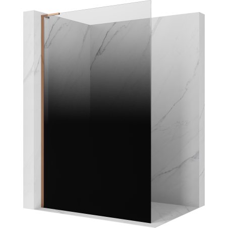 Mexen Kioto L Walk-in Shower Wall 70 x 200 cm, Black Ombre 8 mm, Rose Gold - 800-070-103-60-76