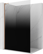 Mexen Kioto L Walk-in Shower Wall 100 x 200 cm, Black Ombre 8 mm, Rose Gold - 800-100-103-60-76