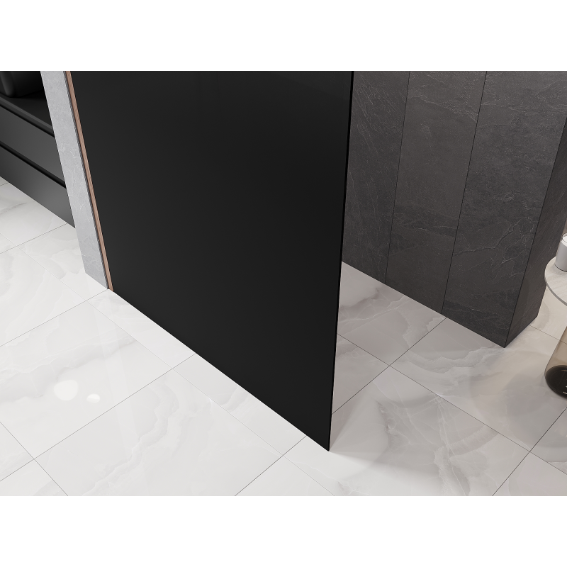 Mexen Kioto L Walk-in Shower Wall 80 x 200 cm, Black Ombre 8 mm, Brushed Copper - 800-080-103-65-76