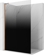 Mexen Kioto L Walk-in Shower Wall 100 x 200 cm, Black Ombre 8 mm, Brushed Copper - 800-100-103-65-76