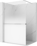 Mexen Kioto+ shower wall with shelf Walk-in 80 x 200 cm, white ombre 8 mm, chrome - 800-080-121-01-86