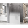 Mexen Kioto+ shower wall with shelf Walk-in 150 x 200 cm, white ombre 8 mm, chrome - 800-150-121-01-86