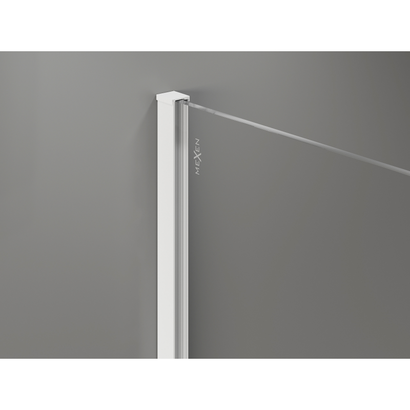 Mexen Kioto+ shower wall with shelf Walk-in 80 x 200 cm, white ombre 8 mm, white - 800-080-121-20-86