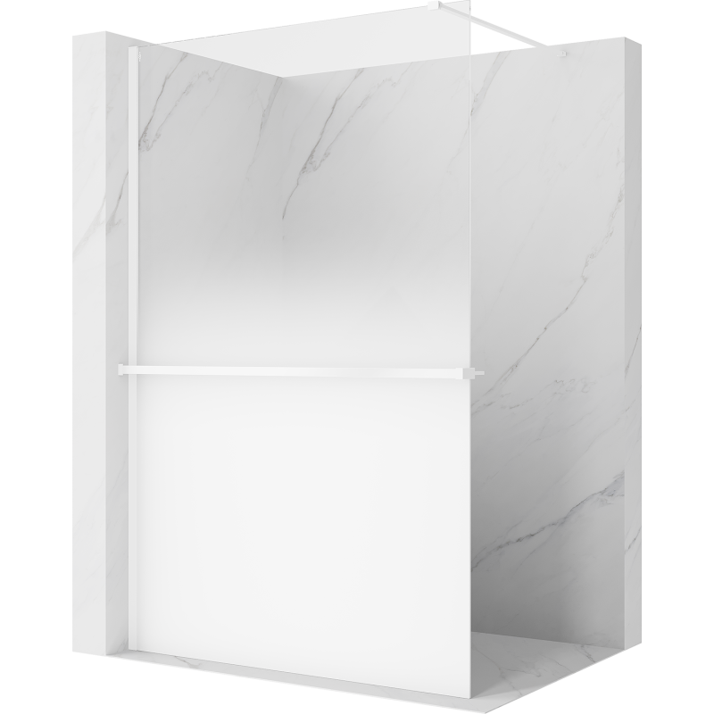 Mexen Kioto+ shower wall with shelf Walk-in 80 x 200 cm, white ombre 8 mm, white - 800-080-121-20-86