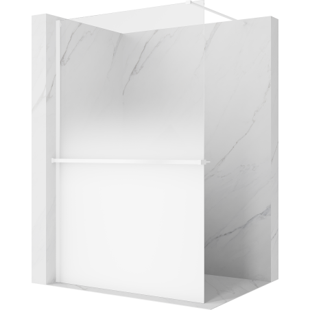 Mexen Kioto+ shower wall with shelf Walk-in 80 x 200 cm, white ombre 8 mm, white - 800-080-121-20-86