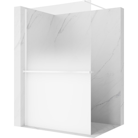 Mexen Kioto+ shower wall with shelf Walk-in 90 x 200 cm, white ombre 8 mm, white - 800-090-121-20-86