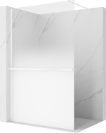 Mexen Kioto+ shower panel with shelf Walk-in 140 x 200 cm, white ombre 8 mm, white - 800-140-121-20-86