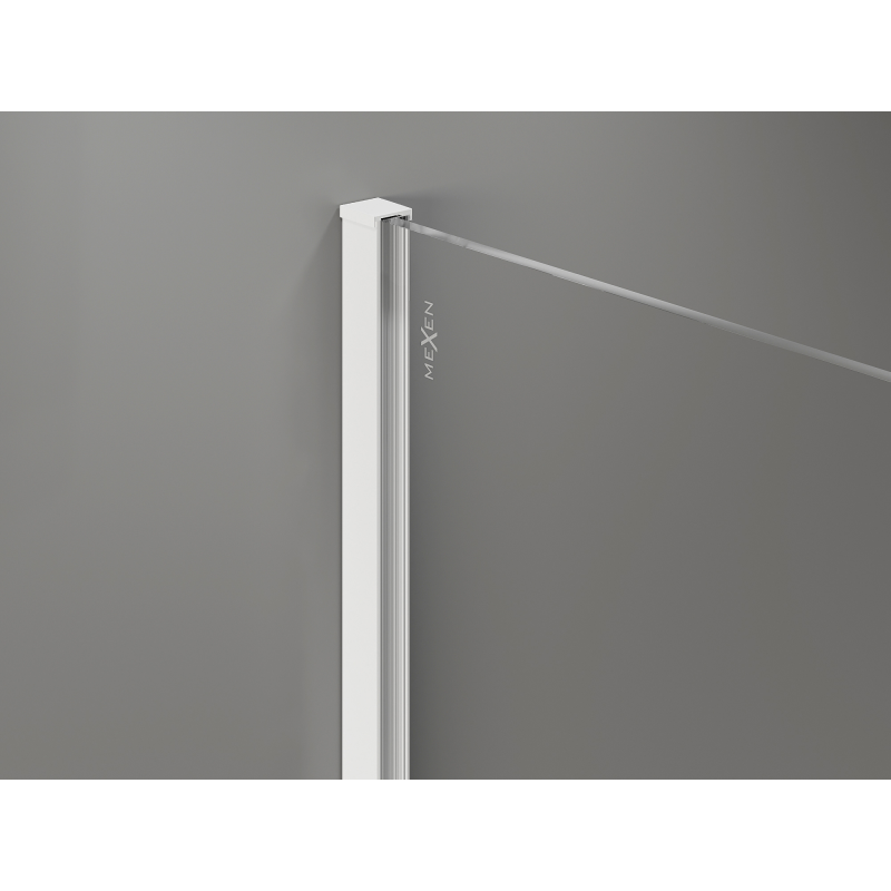 Mexen Kioto+ shower screen with shelf Walk-in 150 x 200 cm, white ombre 8 mm, white - 800-150-121-20-86