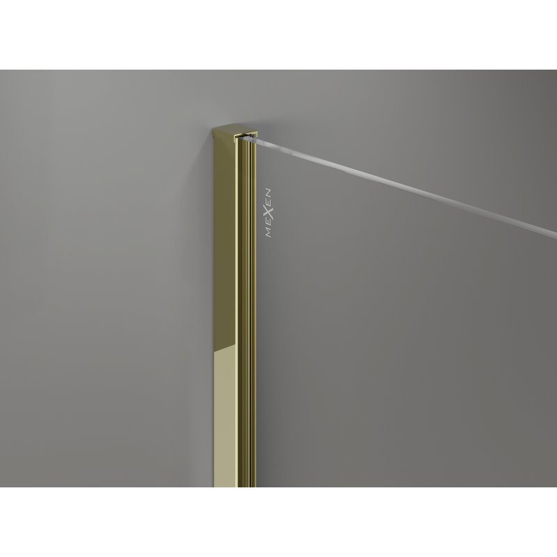 Mexen Kioto+ shower wall with shelf Walk-in 70 x 200 cm, white ombre 8 mm, gold - 800-070-121-50-86