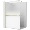 Mexen Kioto+ shower wall with shelf Walk-in 80 x 200 cm, white ombre 8 mm, gold - 800-080-121-50-86