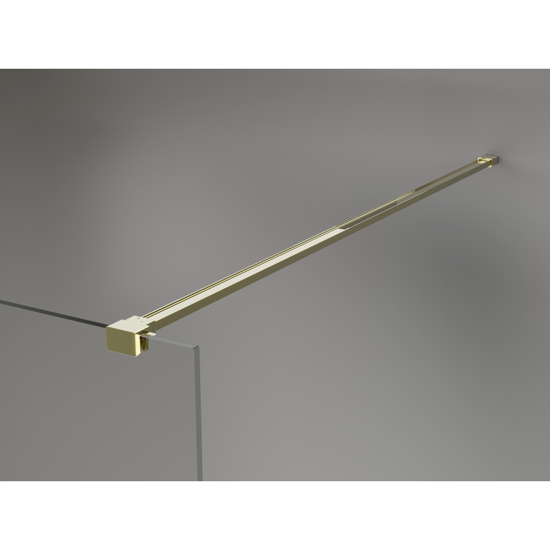 Mexen Kioto+ shower wall with shelf Walk-in 100 x 200 cm, white ombre 8 mm, gold - 800-100-121-50-86