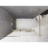 Mexen Kioto+ shower wall with shelf Walk-in 70 x 200 cm, white ombre 8 mm, brushed gold - 800-070-121-55-86