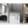 Mexen Kioto+ shower wall with shelf Walk-in 110 x 200 cm, white ombre 8 mm, brushed gold - 800-110-121-55-86