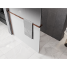 Mexen Kioto+ shower wall with shelf Walk-in 80 x 200 cm, white ombre 8 mm, pink gold - 800-080-121-60-86