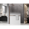 Mexen Kioto+ shower wall with shelf Walk-in 80 x 200 cm, white ombre 8 mm, pink gold - 800-080-121-60-86