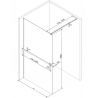 Mexen Kioto+ shower wall with shelf Walk-in 150 x 200 cm, white ombre 8 mm, brushed copper - 800-150-121-65-86