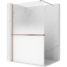 Mexen Kioto+ shower wall with shelf Walk-in 110 x 200 cm, white ombre 8 mm, brushed copper - 800-110-121-65-86