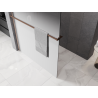 Mexen Kioto+ shower wall with shelf Walk-in 110 x 200 cm, white ombre 8 mm, brushed copper - 800-110-121-65-86