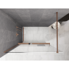 Mexen Kioto+ shower wall with shelf Walk-in 110 x 200 cm, white ombre 8 mm, brushed copper - 800-110-121-65-86