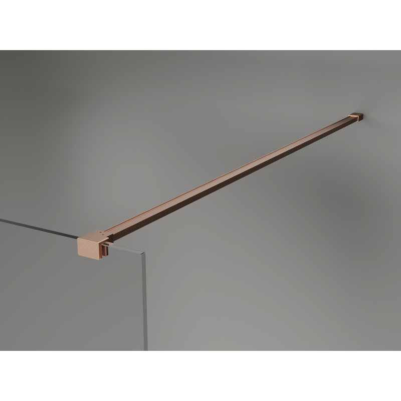 Mexen Kioto+ shower wall with shelf Walk-in 110 x 200 cm, white ombre 8 mm, brushed copper - 800-110-121-65-86