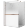 Mexen Kioto+ shower wall with shelf Walk-in 150 x 200 cm, white ombre 8 mm, brushed copper - 800-150-121-65-86