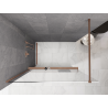 Mexen Kioto+ shower wall with shelf Walk-in 150 x 200 cm, white ombre 8 mm, brushed copper - 800-150-121-65-86