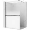 Mexen Kioto+ shower wall with shelf Walk-in 120 x 200 cm, white ombre 8 mm, gun gray brushed - 800-120-121-66-86