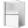 Mexen Kioto+ shower wall with shelf Walk-in 70 x 200 cm, white ombre 8 mm, black - 800-070-121-70-86