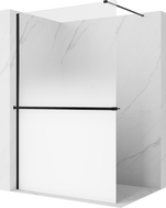 Mexen Kioto+ shower wall with shelf Walk-in 70 x 200 cm, white ombre 8 mm, black - 800-070-121-70-86